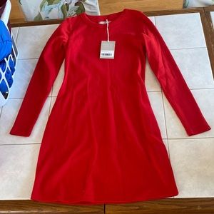 Red cotton aline dress